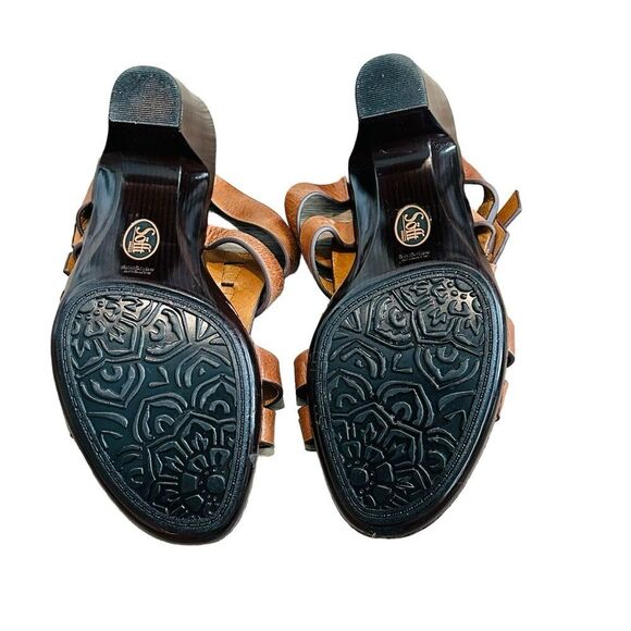 Sofft Tan Leather Strappy Buckle Heels - Size 7.5 - Picture 10 of 14